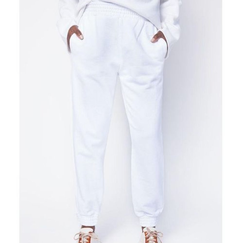 $275 Sz S/M RtA White Sydney Elastic Waist Hem Sweatpants